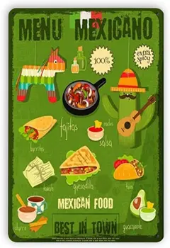 Mexické Jedlo Vintage Retro Kovové Prihlásiť Stenu Doska Dekor Vtipné Darčeky pre Bar, Reštaurácia, Domáce Dekorácie, Nástenné Plagáty