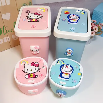 Nové Kawaii Sanrio Hello Kitty Cartoon Krásne Spálňa Koša Kuchyňa, Wc Koša Ploche Koša Hračky pre Dievčatá