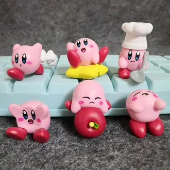 2-3 cm 6pcs/Veľa Hot Hra Kirby Postavy Cartoon Ružová Kirby Waddle Dee Doo Akcie Obrázok Hračky, Bábiky Zbierka Hračiek