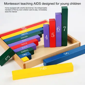 Desatinné Číslo, Bar Hračka Montessori Materiály, Drevené Matematika Hračky Dieťa Školenia Farebné Stick Vzdelávacie Hračka pre Deti, Darčeky