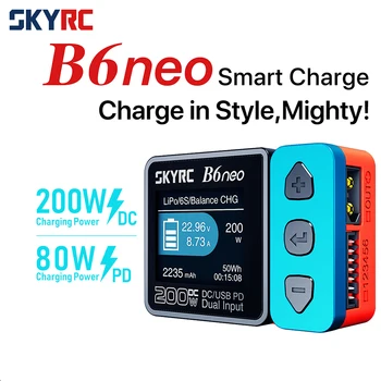 SKYRC B6neo LiPo Batérie Smart Rovnováhu Nabíjačku DC 200W PD 80W Vstup pre RC Model Auto, Loď, Čln, Lietadlo,