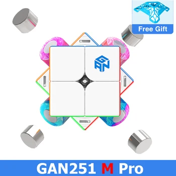 GAN 251 M Pro Air Skok 2x2 Magnetické Rýchlosť Kocka Profesionálne GANCUBE 251M 2x2x2 mangetic cubo hádanky GAN251 Magic Cube