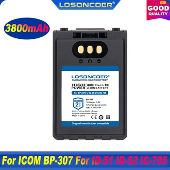 100% Originálne LOSONCOER 3800mAh Batérie Pre ICOM BP-307 Pre ID-51 ID-52 IC-705 ID-31E Batérie