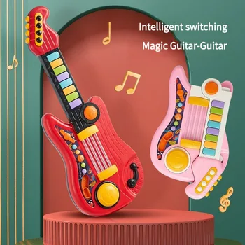 Nové Deti Gitara Hračka 2 V 1, Skladanie Hudobný Nástroj, Elektronické Piano Mozgu-Príprava Vzdelávacích Learnin Hračky Pre Deti, Darčeky