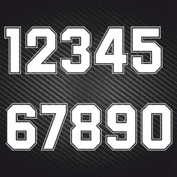Číslice 0 1 2 3 4 5 6 7 8 9 Pretekárske Čísla Vinyl Odtlačkový Motocyklové Prilby, Doplnky, Auto Nálepky