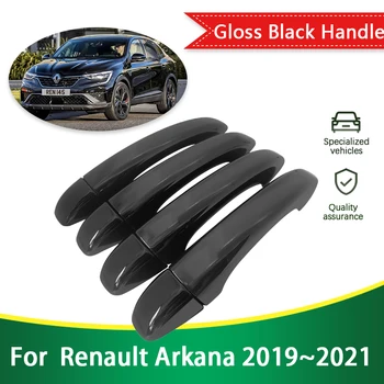 pre Renault Arkana 2019 2020 2021 Megane Dobytie Samsung XM3 Lesklý Čierny Dverí Rukoväť Kryt Styling Nálepky Výbava Auto Príslušenstvo