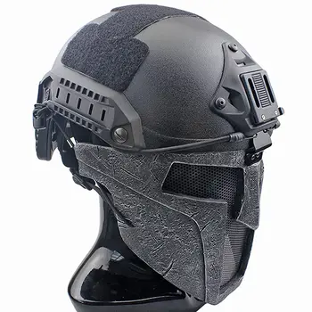 Rýchlo Taktická Prilba Sady, Vybavená Spartan Bojovník Airsoft Ochranné Masky, s Bočné Lišty A NVG Mount, pre Paintball Hry