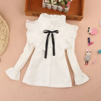 nová dodávka deti detský baby biele čipky tričko 3-12year študentov dievča oblečenie bavlna deti cothes