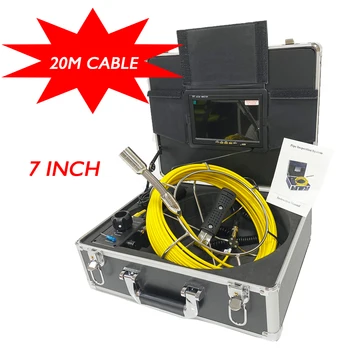 23 mm Vodotesné Priemyselné Potrubia Kanalizácie Kontrolný Systém 7inches Rúry Endoskopu Video Kamera S 12pcs LED 20-50 m Kábel