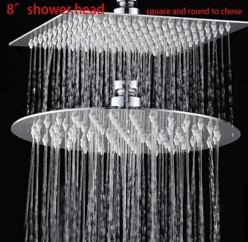 Vodopád z Nehrdzavejúcej ocele Ultra tenké Sprcha hlavu tepelne-odolné kúpeľňové doplnky 8 palec štvorcový daždi hlavy