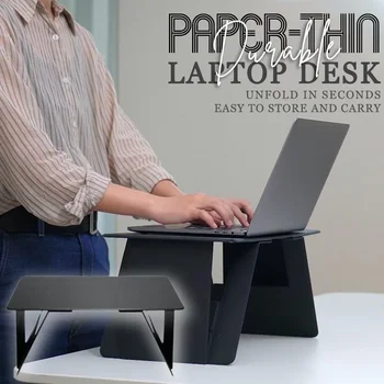 Papier-Tenké, Odolné Notebook Stôl pre Posteľ Office Prenosný Notebook PC Držiak Skladacia Notebook Stojan Mini Stôl pre počítač Tablet PC, Čierne