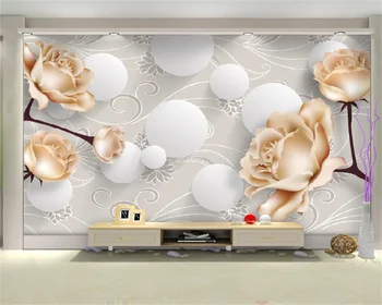 Vlastné tapetu modernom Európskom štýle jednoduché módy rose 3D troch-dimenzionální luxusná obývacia izba gauč TV pozadí nástennú maľbu