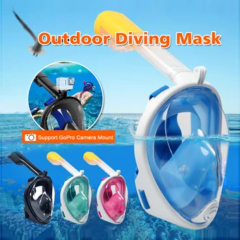 Potápanie Výstroj Nastaviť Okuliare Pripojiteľný Fotoaparát Dýchacieho Systému Šnorchlovanie Dýchacie Masky 180 Zobraziť Na Celej Tvári Potápanie Respirátor Masky