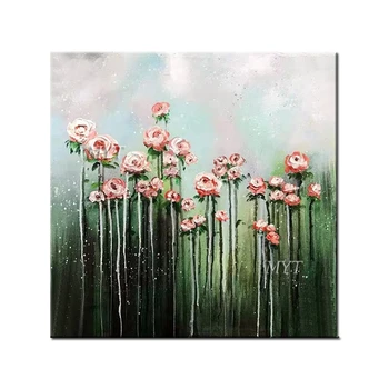 Krásy Kvety Kvitnú Na Jar Abstraktnú Olejomaľbu Wall Art Domova Moderný Obraz Na Plátne 100% Handpainted Č Rámovanie