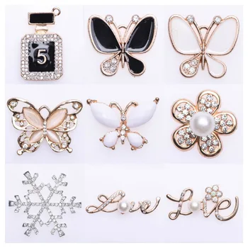 Šperky Čo Pre Ženy Obuvi, Kľúčové Tlačidlá Dizajnér Kúzlo Pre Zaniesť Topánky Príslušenstvo Bling Motýľ Kvet Dámy Jewerly Pre Obuvi