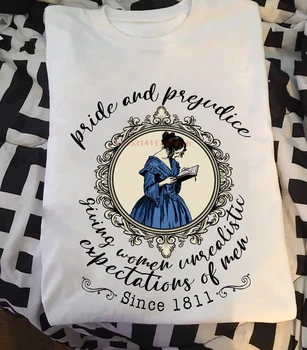 Nadrozmerné t-shirt muž t shirt Kniha Pýcha A Predsudok Očakávania mužov od roku 1811 tričko tee žena