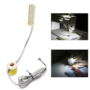 Šijací Stroj 20 LED Magnetické Základne Flexibilné Montážne Svetlo Osvetlenie Lampa 220V
