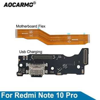 Aocarmo USB Nabíjací Port Nabíjačku S Mikrofónom Dock Konektor základnej Dosky Flex Kábel Pre Redmi Poznámka 10 Pro na Opravu Časť