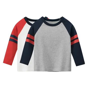 2023 Jeseň detské Oblečenie Chlapec s Dlhým Rukávom Bavlna T-shirt Prúžok Topy Patchwork Módne Deti Klesnutie Tričko Detské Oblečenie