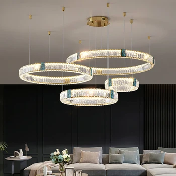 Moderná Obývacia Izba Prívesok Svetlá Luxusné Farebné Lesk Shell Crystal Stropný Luster Diaľkové Ovládanie Stmievania Led Žiarovky