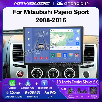 NAVIGUIDE Y1 13inch 1920*1200P autorádio Na Mitsubishi Pajero Sport 2008-2016 8+256G Multimediálny Prehrávač Carplay GPS BT Headunit