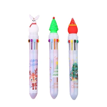 G5AA Krásne 0,5 mm Guľôčkového Pera Stlačte Multi Color Vianoce pre shell pre Deti Predškolského 5