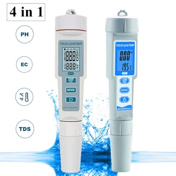 4 v 1 PH/TDS/ES/Temp Meter Nepremokavé PH Meter ATC Digitálnej Kvalite Vody Monitor Tester pre Bazény Pitnej Vody Akvária