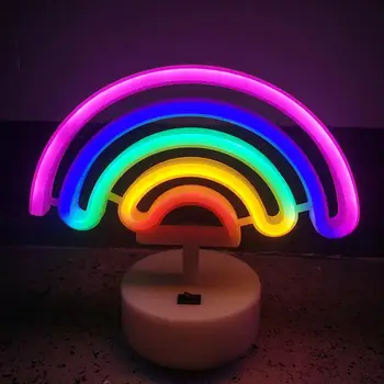 Rainbow Neónový nápis Tvorivé Tvar Široké Uplatnenie Ochrana Očí LED Svetlo na Čítanie Rainbow Neónový nápis Výzdoba Domov Dodávky