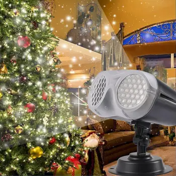 Nový Dizajn Vianočné LED Projektor Svetlo Vodotesné Diaľkové Ovládanie Snowflake Projekčné Lampa Pre Vnútorné Vonkajšie Party Decor