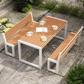 Vonkajšie Nádvorie, Stôl a Stoličky Kombináciu Anti-korózne Dreva Tabuľka Sady Záhradný Nábytok Záhradný Nábytok