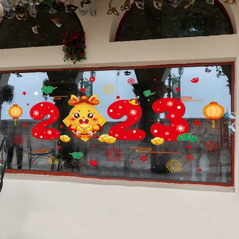 2023 Nový Rok Králik Okno Nálepky DIY Čínsky Jarný Festival Stenu pre Obývacej Izbe, detskej izbe Sklo Dom Dekorácie