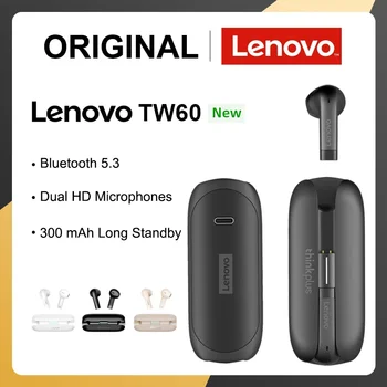 Lenovo TW60 TWS Slúchadlá Bezdrôtová 5.3 Slúchadlá HiFi Zvuk Zníženie Hluku 300 mAH Pohotovostný Herné Slúchadlá Spor