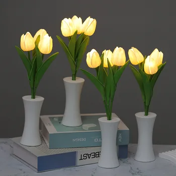 Umelé Banquet Kvety Atmosféru Svetlá Led Tulipán Tvar Svetlo pre Strany, Obývacia Izba, Spálňa, Dekorácie, Darčeky