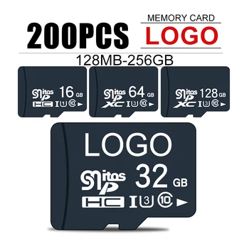 200PCS TF Karty Class10 128GB256GB cartao memoria de 32GB 64GB 16 G 8G SD Karta 4 GB 2 GB Micro Flash Pamäťová Karta pre Digitálne Zariadenia,