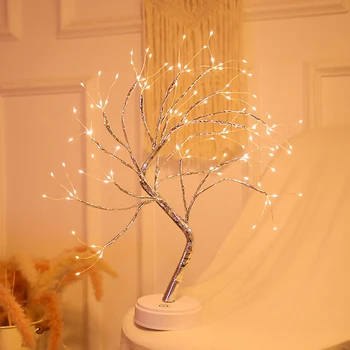 20-palcový Bonsai Strom Svetlo, Stolový Pobočky Lampa, pre Svadobné Party Domova