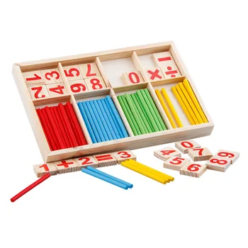 Spravodajská Číslo Počítanie Stick Drevené Hračky Montessori Matematiky Učebná Pomôcka Výpočet Palice Deti Dreva Vzdelávania Rada