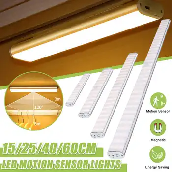 LED Senzor Pohybu, Nočné Svetlo Nabíjateľná Nočná Lampa Magnetické Adsorpcie Bezdrôtové LED Svetlo pre Kuchynské Skrinky Šatník Lampa