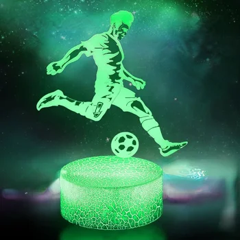 Nighdn LED Nočné Osvetlenie pre Chlapcov Futbal 3D Ilúziu Lampa 7 Farieb Zmeniť Nočného Spálňa Decor Narodeniny Vianočný Darček Deti