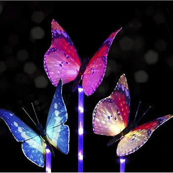 Solárne Vlákniny Motýľ Svetlá Vonkajšie Villa Záhradné Osvetlenie, Led Farebné Trávnik Osvetlenie Dekoratívne Kvetinové Krajiny Svetlá