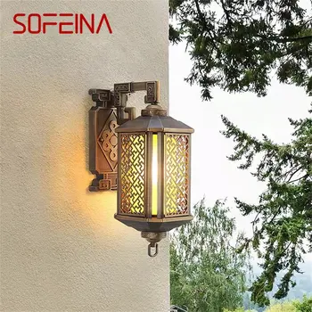 SOFEINA Vonkajšie Bronze Light LED Nástenné Svietidlá Sconces Klasická Nepremokavé Retro pre Domáce Balkón Dekorácie