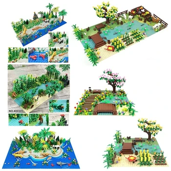 MOC Jungle Scény Ekologické Prostredie Malých Častíc Stavebné Bloky Vzdelávacie Montáž Farmy Model Detí Tehly Hračky