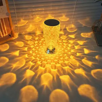 Jednoduché a Luxusné Spálne, Nočné LED Nočné Svetlo Krištáľ Dekoratívny Dotykový Stôl Svetlo USB Obývacia Izba Ploche Atmosféru Lampa