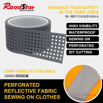 Roadstar Otvor Udrel Vysokej Intenzity Polyester Reflexné Textílie Šitie na Bezpečnosť Oblečenie Taška Spp Výstražné Pásky RS-922-CK