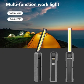Prenosné Vonkajšie LED Skladanie Svetla USB Nabíjateľné Pracovné Svetlo Magnetické Kontrolné Svetlo 270 Stupeň Rotujúce Núdzové Svetlo