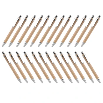 Bambusové Zdvíhateľnej Guľôčkové Pero, Čierny Atrament, 1 Mm Produkty Balíka Office Perá Bambusu Guľôčkové Pero Drevené Guľôčkové Perá