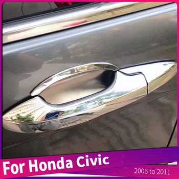 Pre Honda Civic 2006-2011 ABS Chrome Auto Vonkajšie kľučky Spp Misa, Kryt, Trim Nálepky, Auto Príslušenstvo