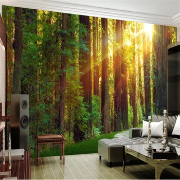 wellyu Pôvodné lesy gauč TV pozadí nástenné maľby vlastné veľké nástenné zelený hodváb látkové tapety abstraktných de parede