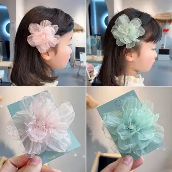 1PC Nové Deti Organza Simulované Kvety Roztomilý Hairgrips Dievčatá sponky do vlasov sponky do Vlasov Deti pokrývku hlavy Dieťa Vlasové Doplnky