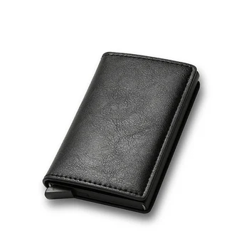 Vlastné Držiteľa Karty Rfid Black Carbon Fiber Jednoduché Kožené Peňaženky, pánske Darček Osobné