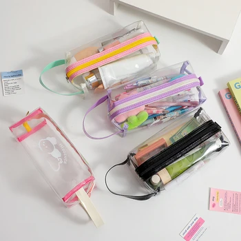 Transparentné puzdro na Ceruzku Wash Bag Skladovanie Taška make-up Taška na Kozmetické Puzdro Prenosné PVC Veľkú Kapacitu, Doplnky, Školské potreby